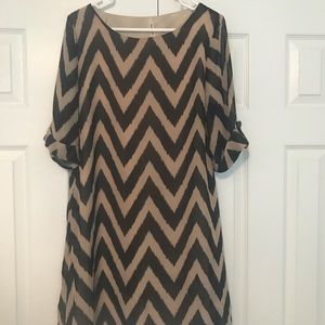 Large Tan and Black Dress